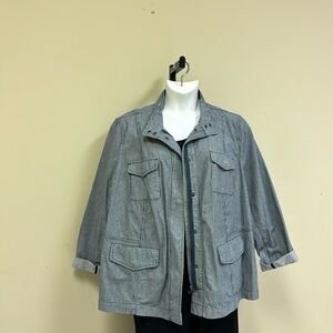 Talbots plus size striped engineers jacket.